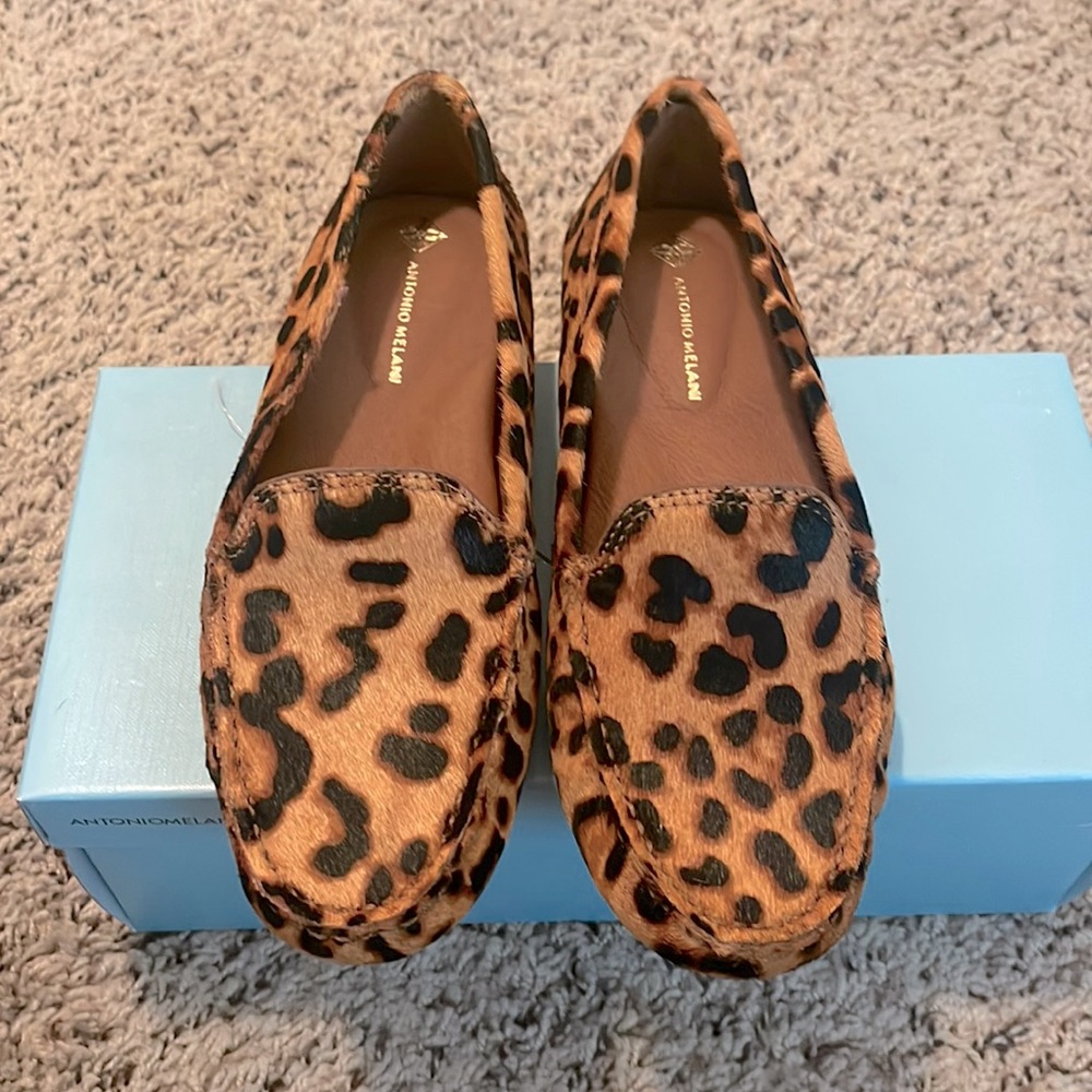 Antonio Melani leopard calf hair flats BNIB size 7